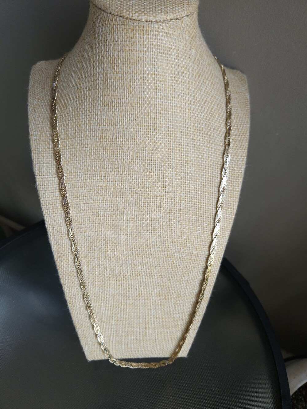 Vintage Gold Herringbone Flat Snake Chain Necklace | Liquid Gold Aesthetic